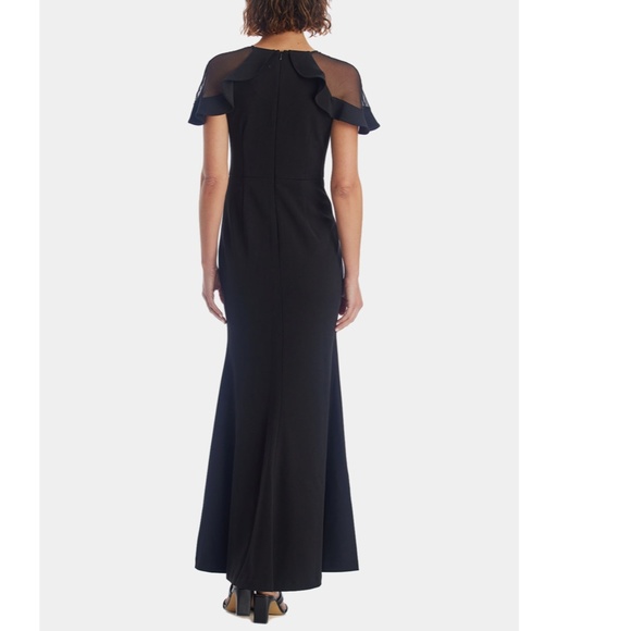 Robe Fourreau Eliza J En Crêpe - Noire - Taille 18 - Manches Volantes - Neuf Sans étiquettes